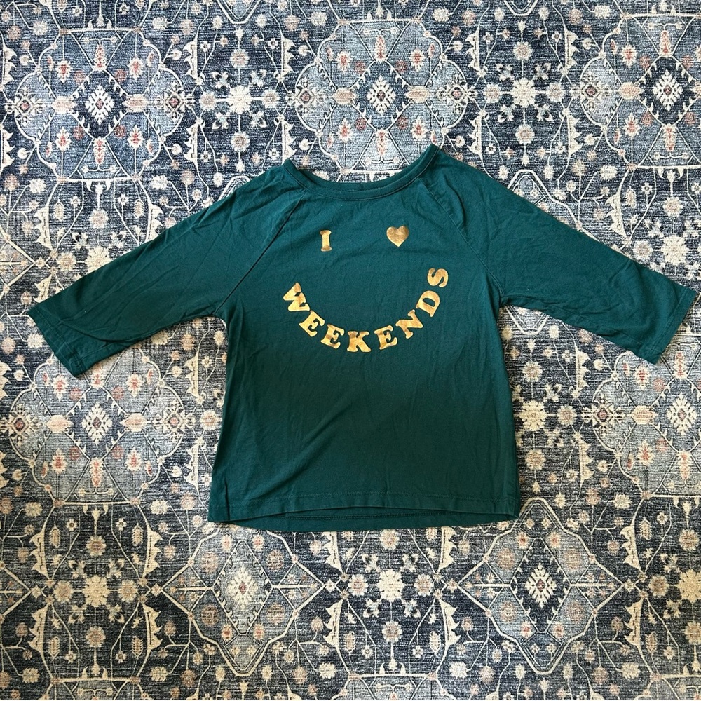 I Love Weekends Gymboree Top - Size 7/8
